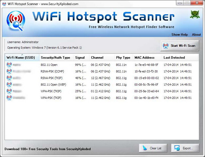 Wi Fi Hotspot Scanner