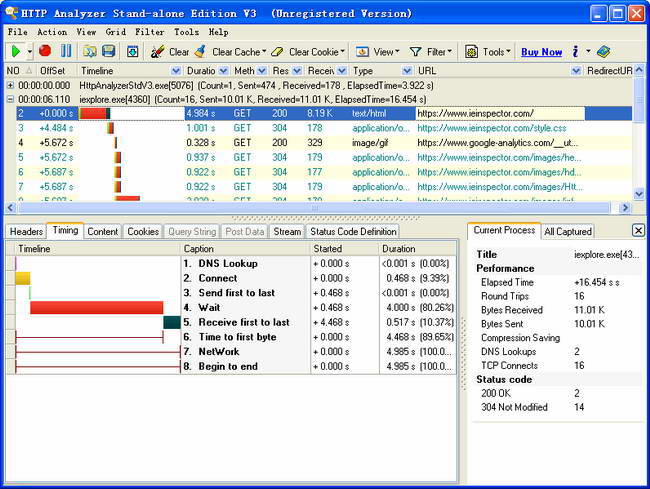 IE HTTP Analyzer