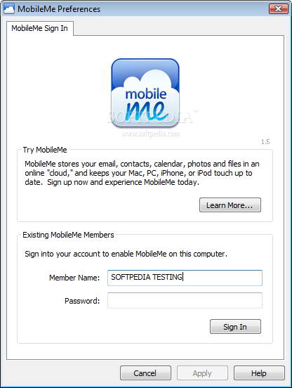 MobileMe Control Panel