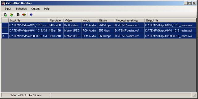 VirtualDub Batcher