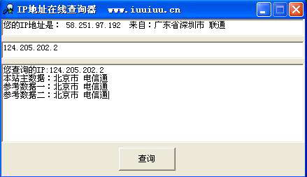 IP地址在线查询器