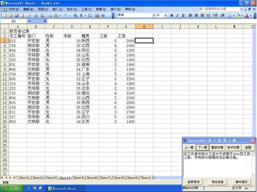 中星睿典全国专业技术人员计算机应用能力考试Excel2003模块