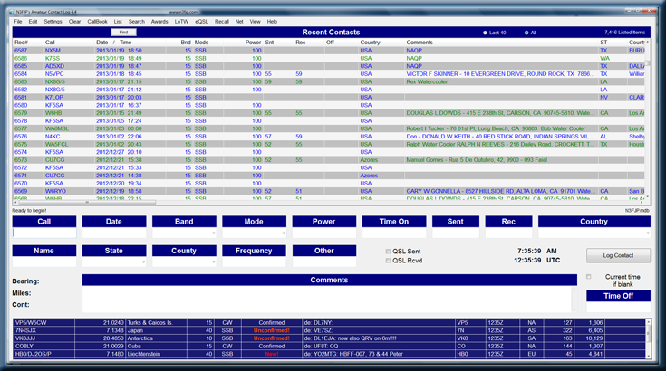 Amateur Contact Log