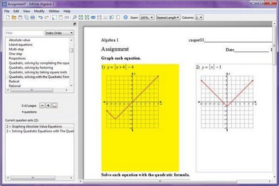 Infinite Algebra1