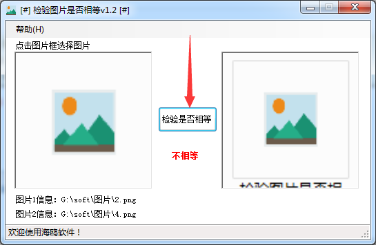 海鸥检验图片是否相等