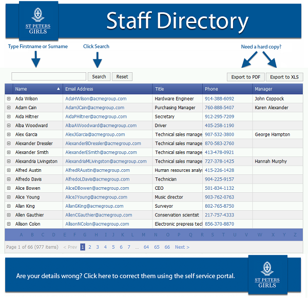 Intranet Phonebook