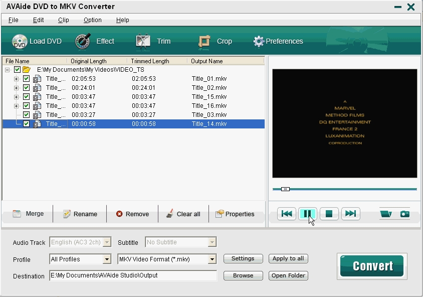 EZuse DVD To MKV Converter