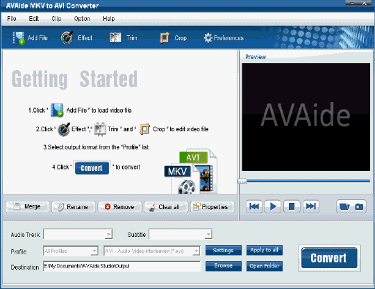 EZuse MKV To AVI Converter