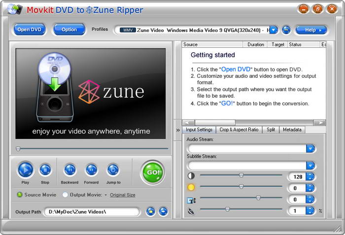 Movkit DVD to Zune Ripper