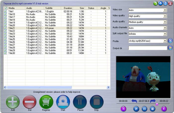 Tinysoar dvd to mp4 converter