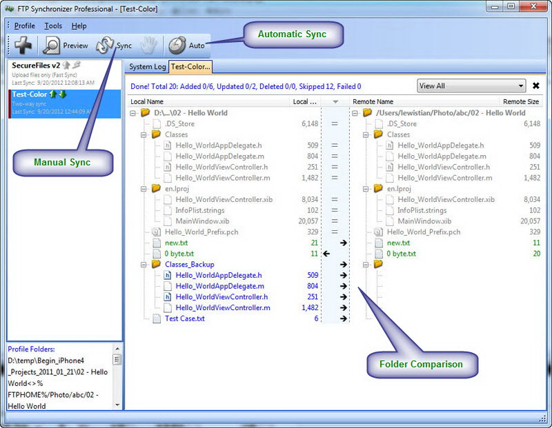 FTP Synchronizer Professional