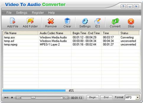 Crystal Video To Audio Converter