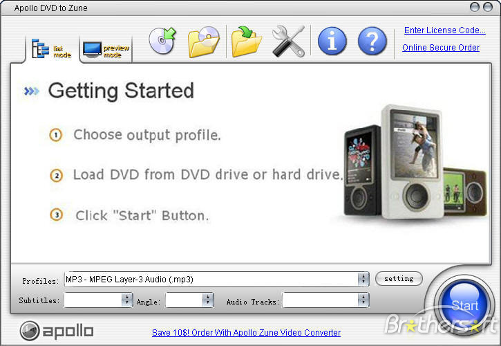 Apollo DVD to Zune