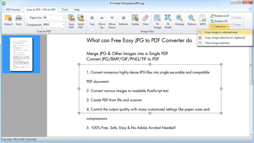 Free Easy JPG to PDF Converter