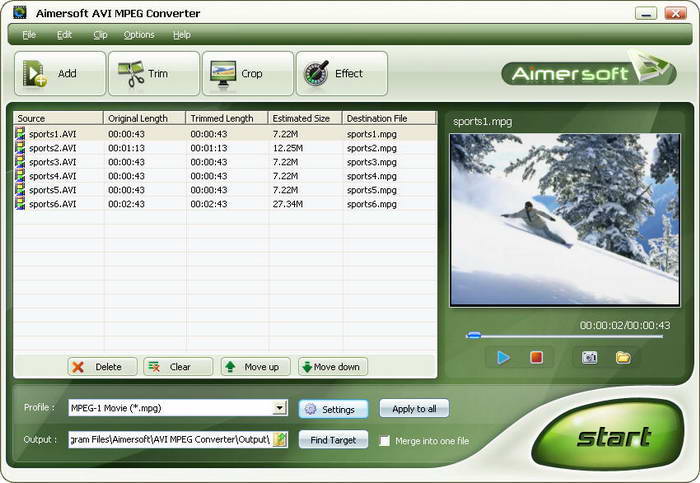 Aimersoft AVI MPEG Converter