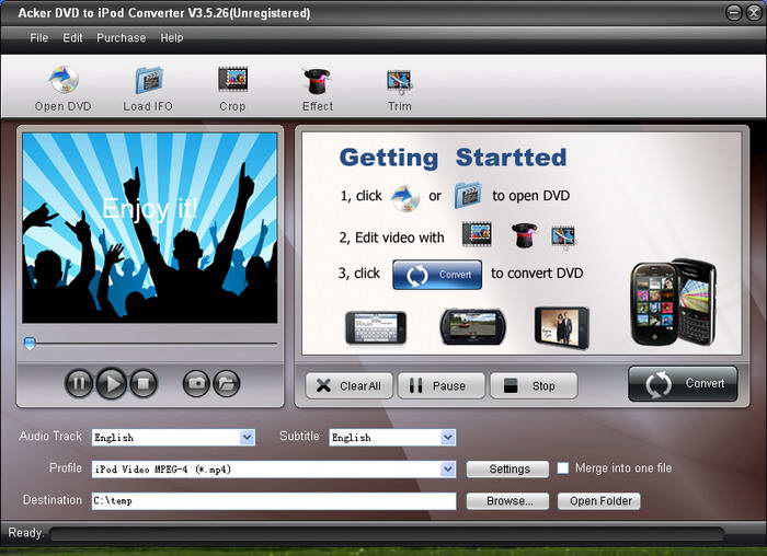 Acker DVD to iPod Converter