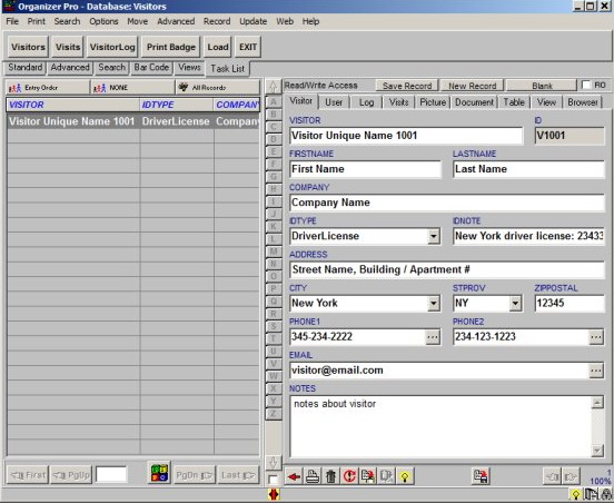 Visitor Organizer Pro