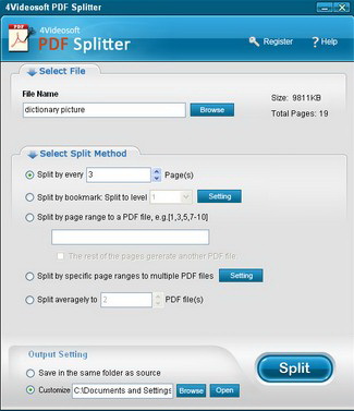 4Videosoft PDF Splitter