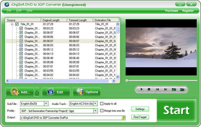 iOrgSoft DVD to 3GP Converter