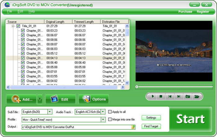 iOrgSoft DVD to MOV Converter