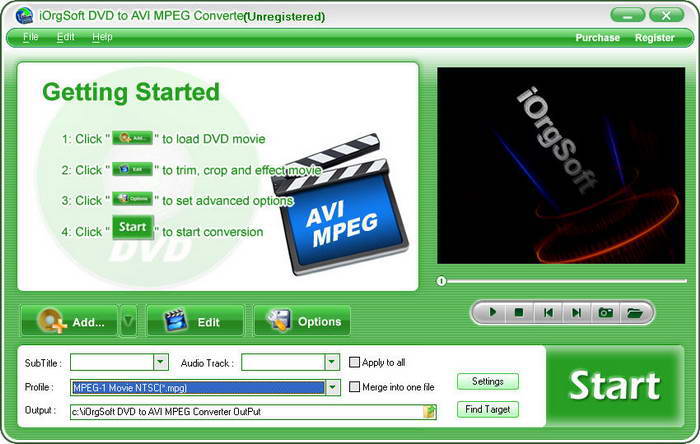 iOrgSoft DVD to AVI MPEG Converter