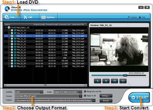 iSkysoft DVD to iPod Converter