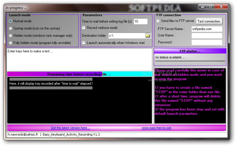 Easy Keyboard Activity Recording