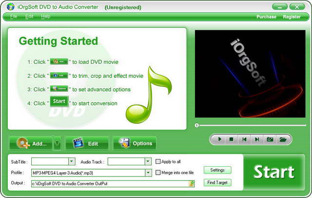 iOrgSoft DVD to Audio Converter