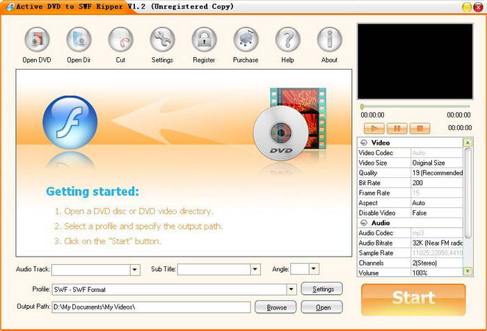 Active DVD to SWF Ripper