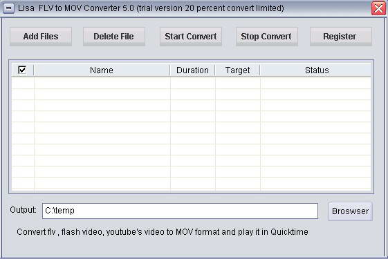 lisasoft FLV to MOV Converter