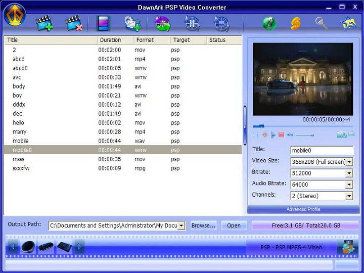 DawnArk PSP Video Converter