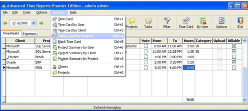 Advanced Time Reports Premier