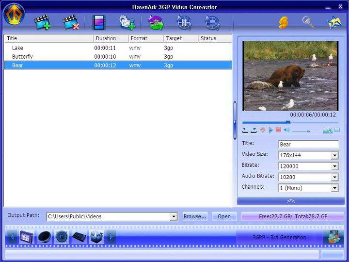 DawnArk 3GP Video Converter