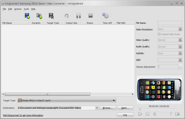 KingConvert Samsung I8520 Beam Video Converter