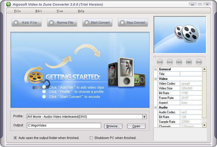 Aigo Video to Zune Converter