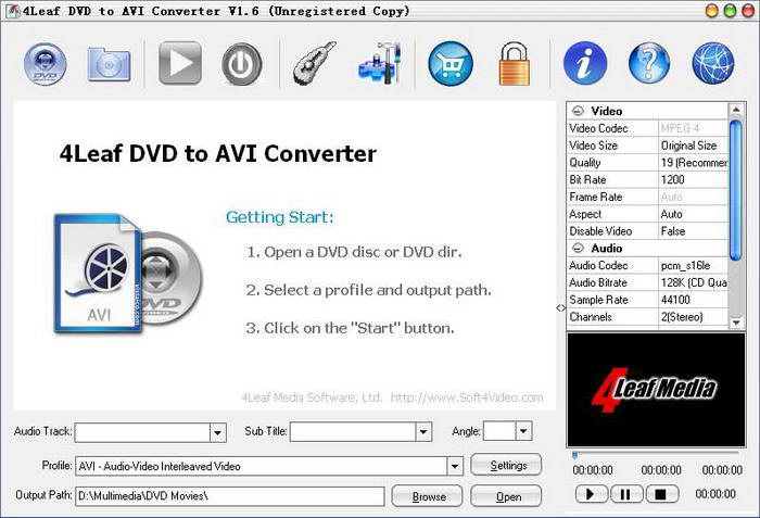 4Leaf DVD to AVI Converter