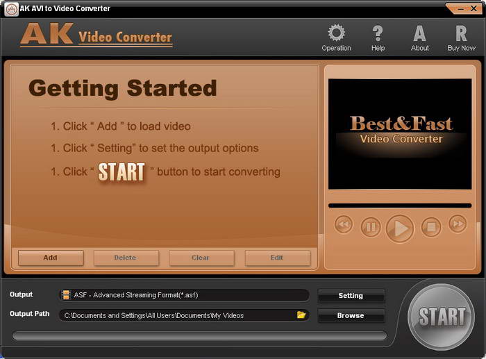 AK AVI to VIDEO CONVERTER