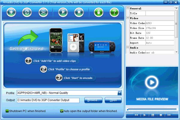 Amadis DVD to 3GP Converter