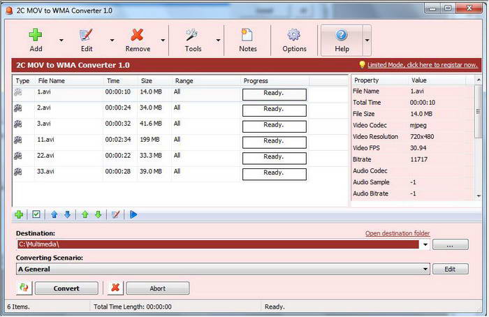 2C MOV to WMA Converter