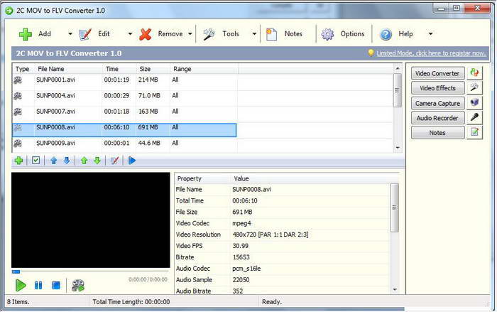 2C MOV to FLV Converter