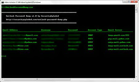 Outlook Password Dump