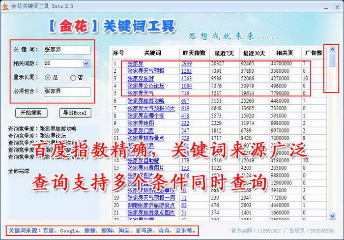 金花关键词工具