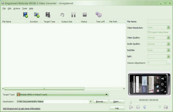 Kingconvert Motorola DROID 2 Video Converter