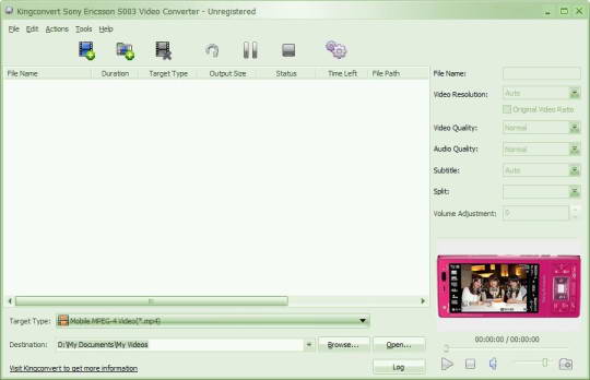 KingConvert Sony Ericsson Zylo Video Converter