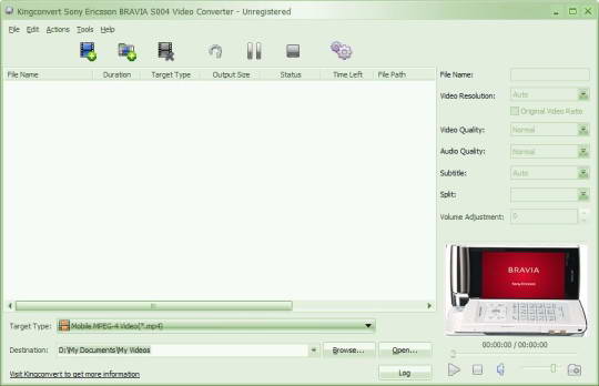 KingConvert Sony Ericsson BRAVIA S004 Video Converter