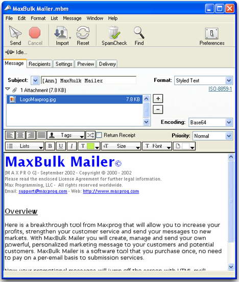 MaxBulk Mailer