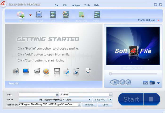 Soft4File Blu-ray DVD to PS3 Ripper