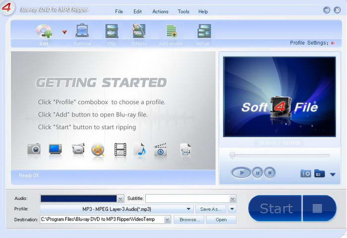 Soft4file Blu-ray DVD to MP3 Ripper