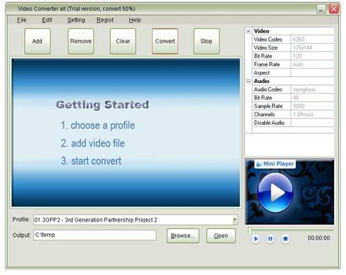 Mini Video to MP4 Converter