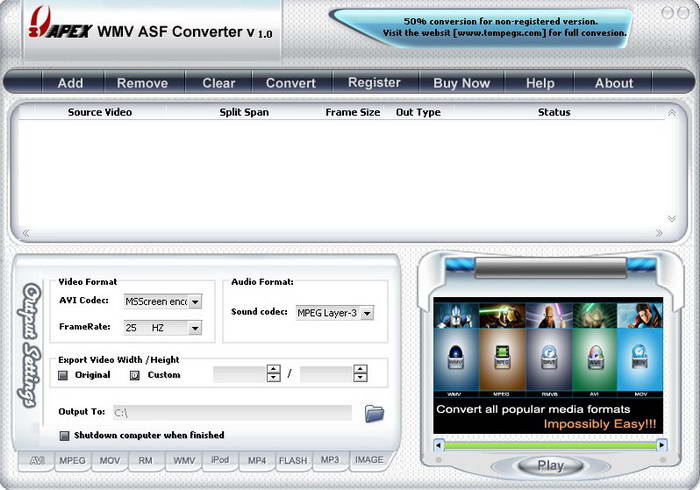 Apex WMV ASF Converter